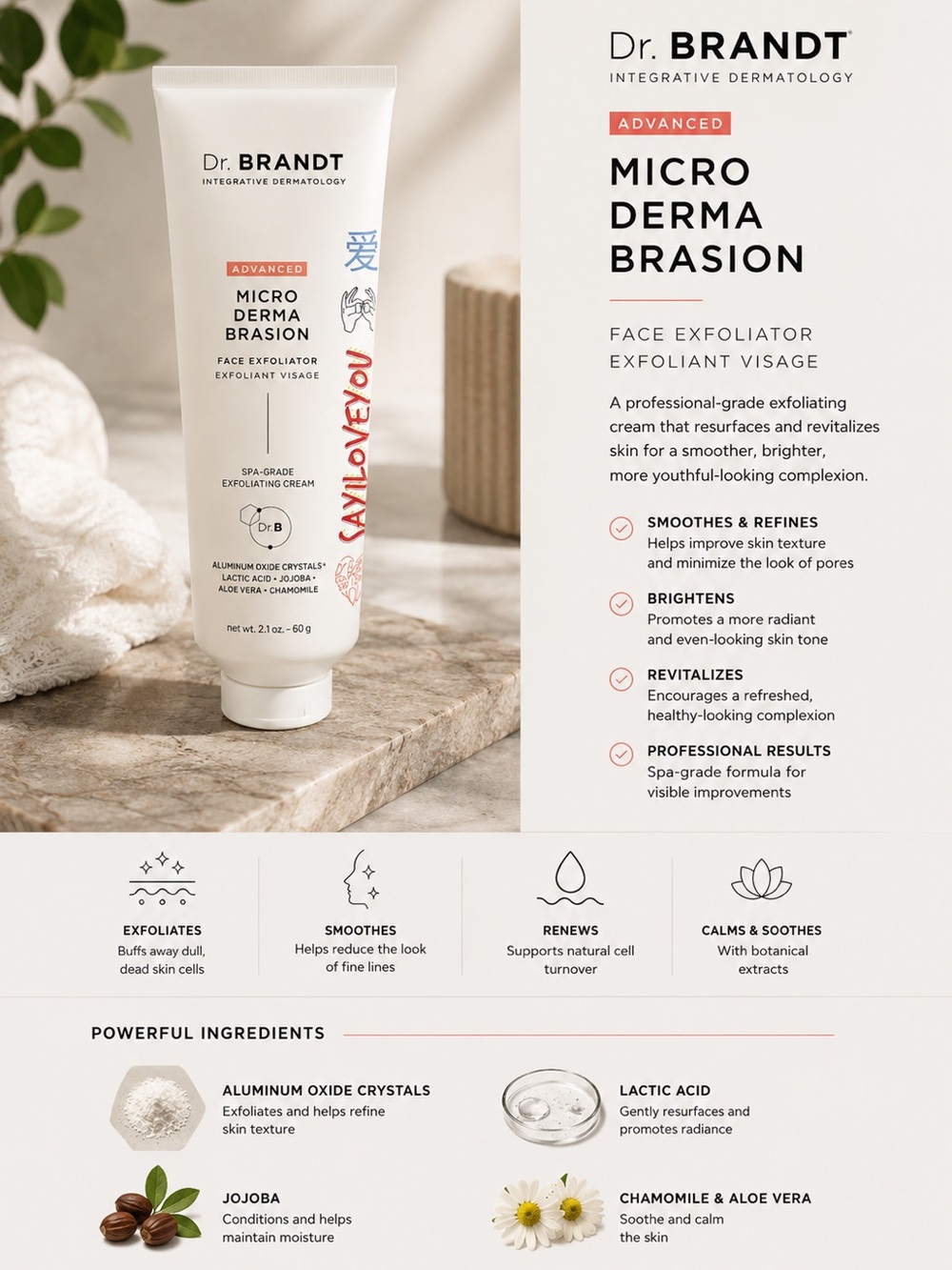 Dr. Brandt Advanced Microdermabrasion Face Exfoliator 2.1 oz Brand New
